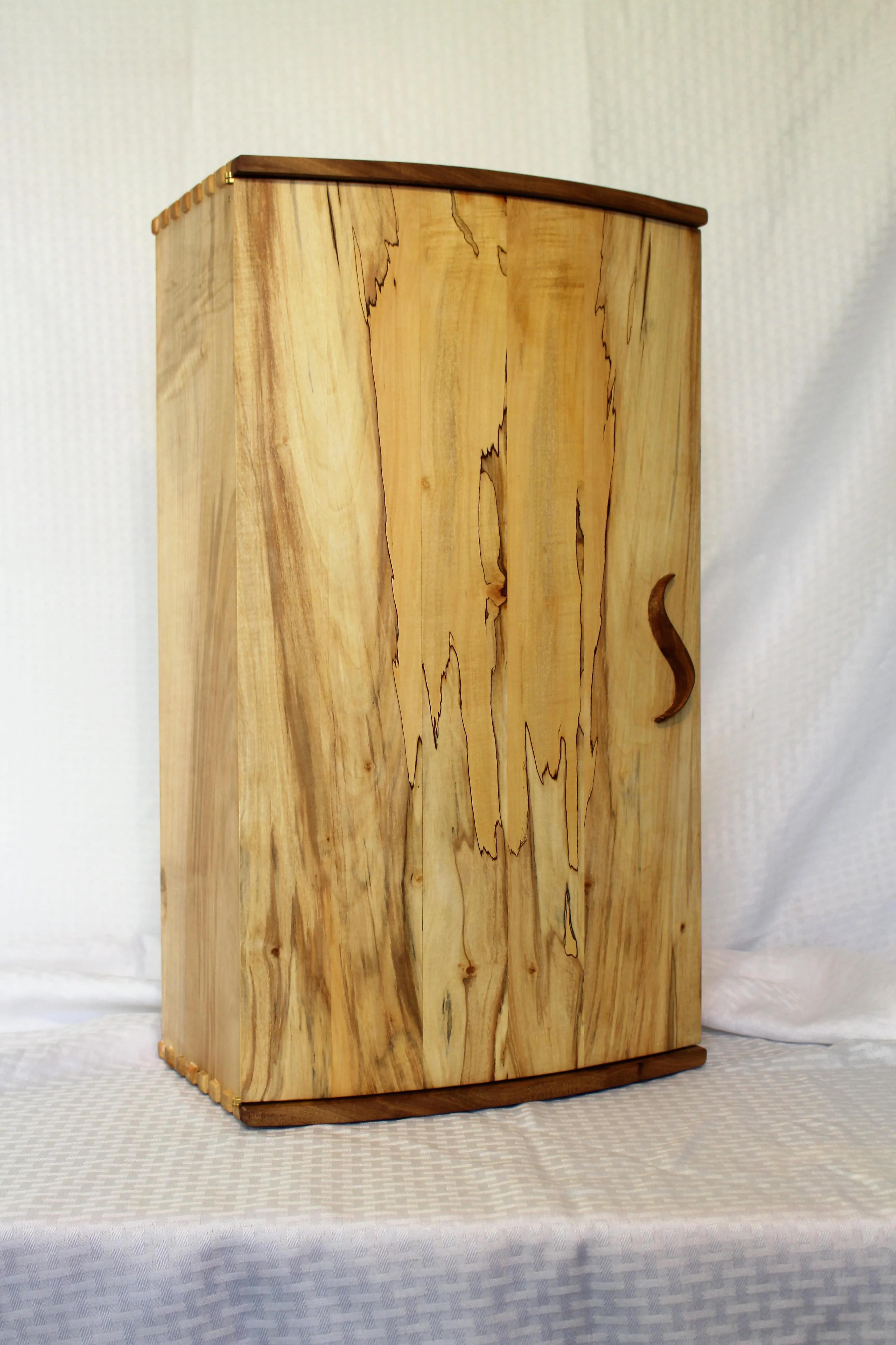 Maple coopered cabinet
