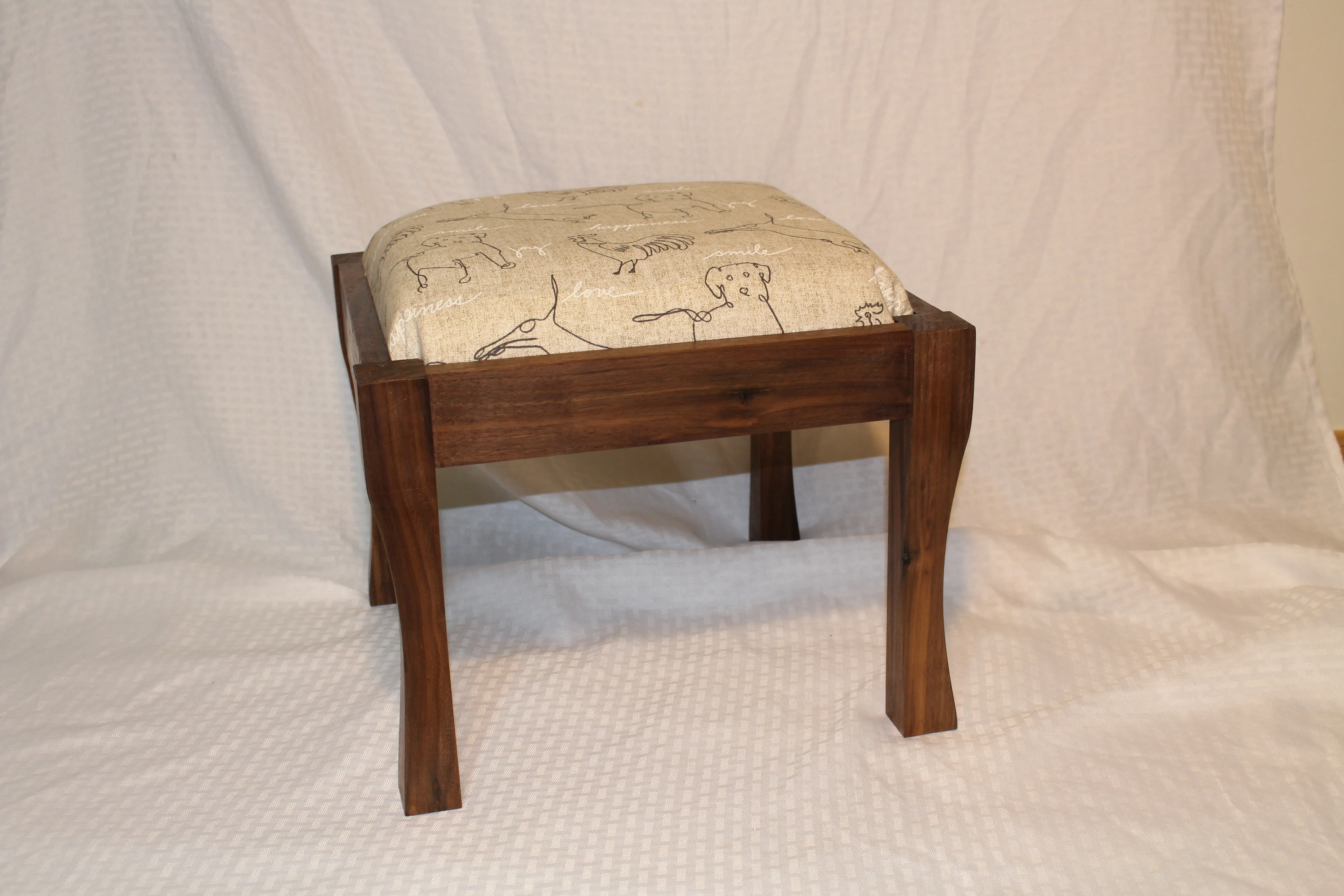 Black walnut footstool